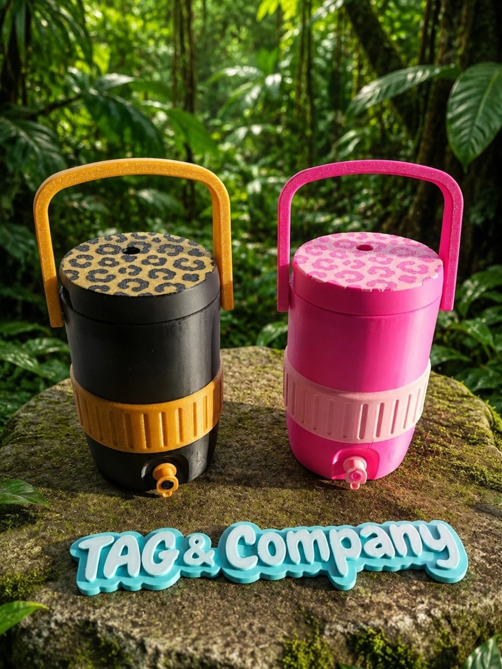 1 Animal Print Drink Cooler, Can Holder, Summer, Cheetah, Leopard